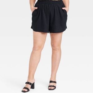 Ava & Viv black linen shorts size 4x